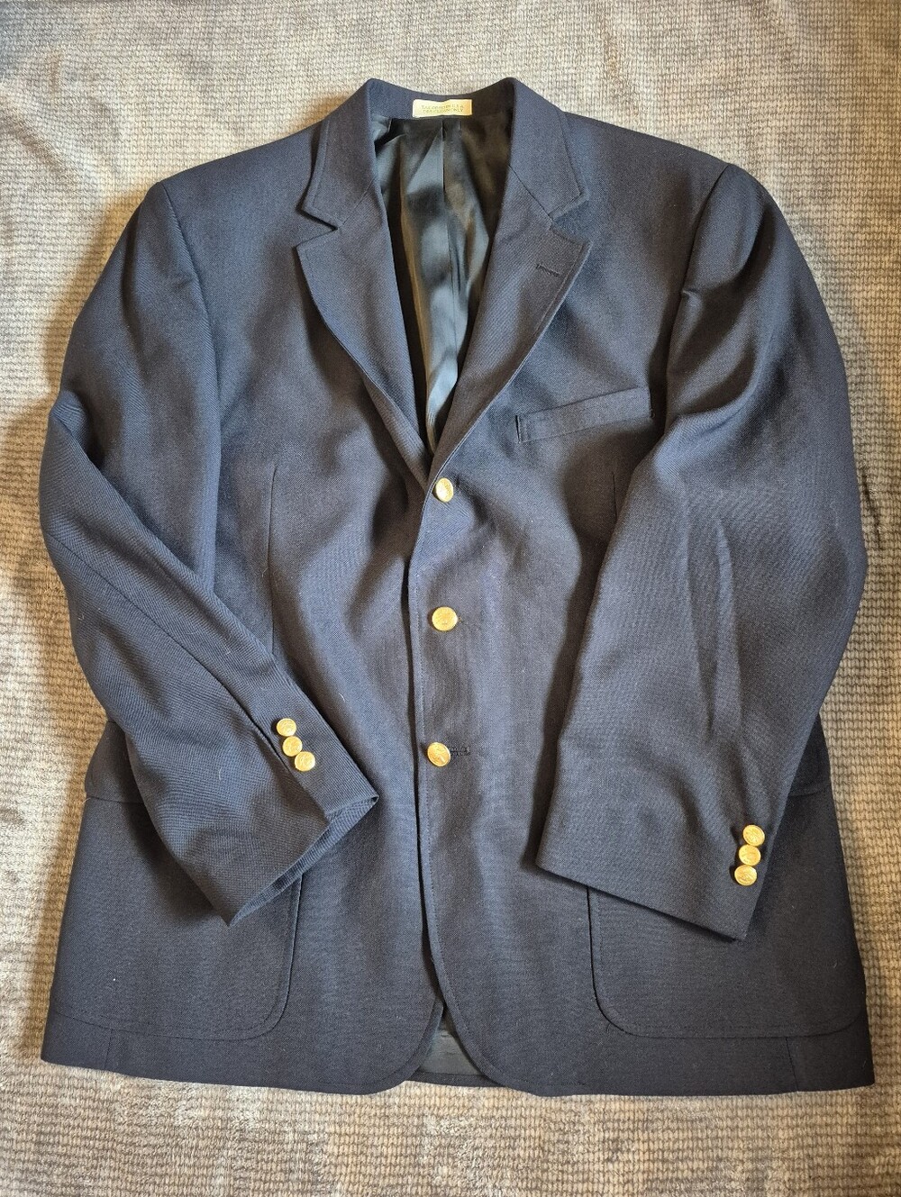 Orvis Blazer Jacket Men 44R Navy Gold Button Sport Coat USA Classic Nautical